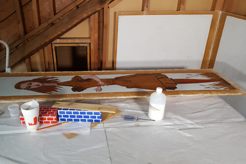 The Alice panel during restoration.