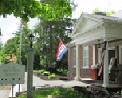 Side view of Cary Memorial Library, Wayne, Maine.